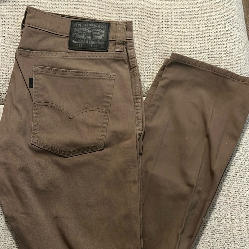 Levi's Men's 511 Slim Fit Jeans Brown denim 5-Pocket Pants Size 34x32
